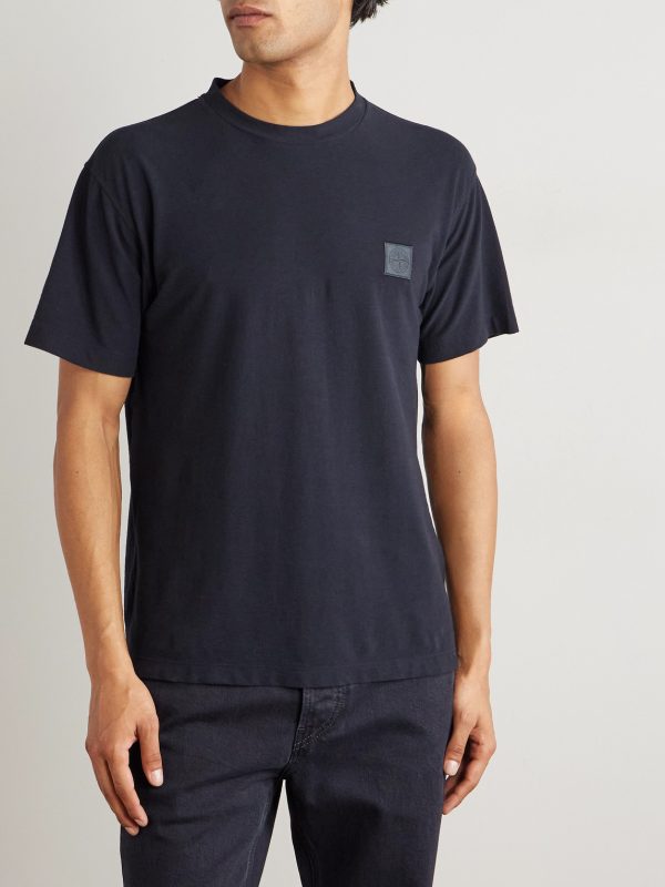 STONE ISLAND GHOST Garment-Dyed Organic Cotton-Jersey T-Shirt - FR STONE ISLAND GHOST Garment-Dyed Organic Cotton-Jersey T-Shirt - FR