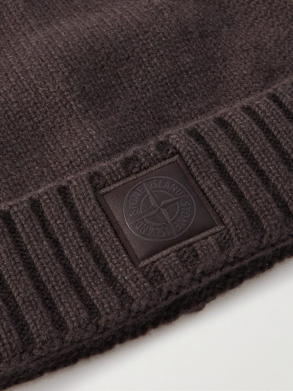 STONE ISLAND GHOST Logo-Appliquéd Cashmere Beanie - CU STONE ISLAND GHOST Logo-Appliquéd Cashmere Beanie - CU