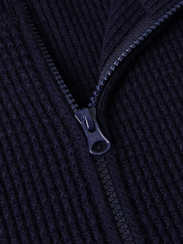STONE ISLAND GHOST Waffle-Knit Virgin Wool Zip-Up Cardigan - CU STONE ISLAND GHOST Waffle-Knit Virgin Wool Zip-Up Cardigan - CU