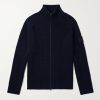 STONE ISLAND GHOST Waffle-Knit Virgin Wool Zip-Up Cardigan STONE ISLAND GHOST Waffle-Knit Virgin Wool Zip-Up Cardigan