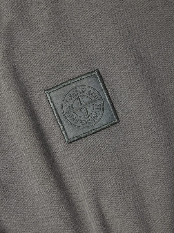 STONE ISLAND GHOST Logo-Appliquéd Cotton-Jersey Polo Shirt - E1 STONE ISLAND GHOST Logo-Appliquéd Cotton-Jersey Polo Shirt - E1