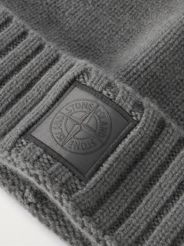 STONE ISLAND GHOST Logo-Appliquéd Cashmere Beanie - CU