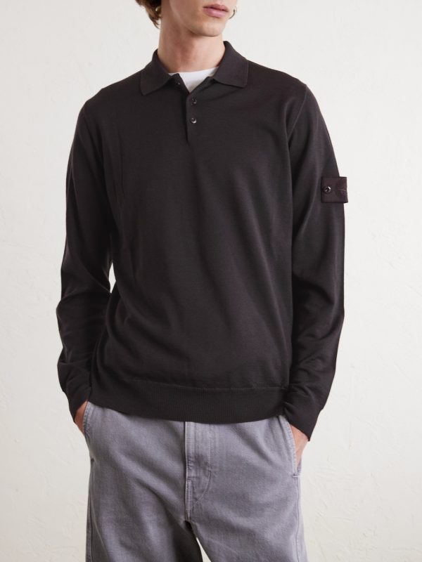 Logo-Appliquéd Wool Polo Shirt - FR Logo-Appliquéd Wool Polo Shirt - FR