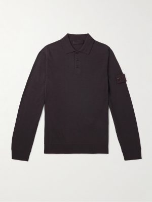 Logo-Appliquéd Wool Polo Shirt