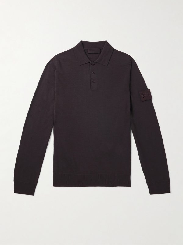 Logo-Appliquéd Wool Polo Shirt Logo-Appliquéd Wool Polo Shirt