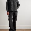 Logo-Appliquéd Padded Leather-Ripstop Hooded Jacket - OU