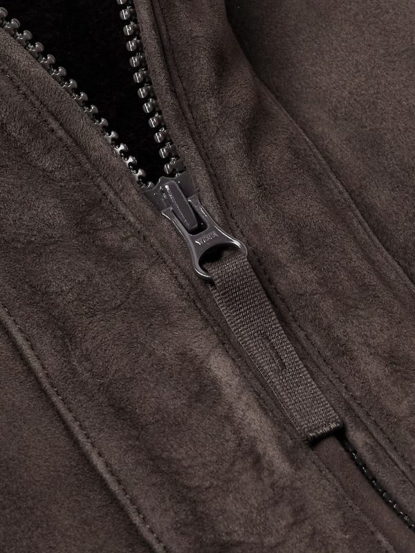 STONE ISLAND GHOST Logo-Appliquéd Shearling Hooded Jacket - CU STONE ISLAND GHOST Logo-Appliquéd Shearling Hooded Jacket - CU