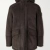 STONE ISLAND GHOST Logo-Appliquéd Shearling Hooded Jacket STONE ISLAND GHOST Logo-Appliquéd Shearling Hooded Jacket