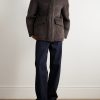 STONE ISLAND GHOST Logo-Appliquéd Shearling Hooded Jacket - OU STONE ISLAND GHOST Logo-Appliquéd Shearling Hooded Jacket - OU
