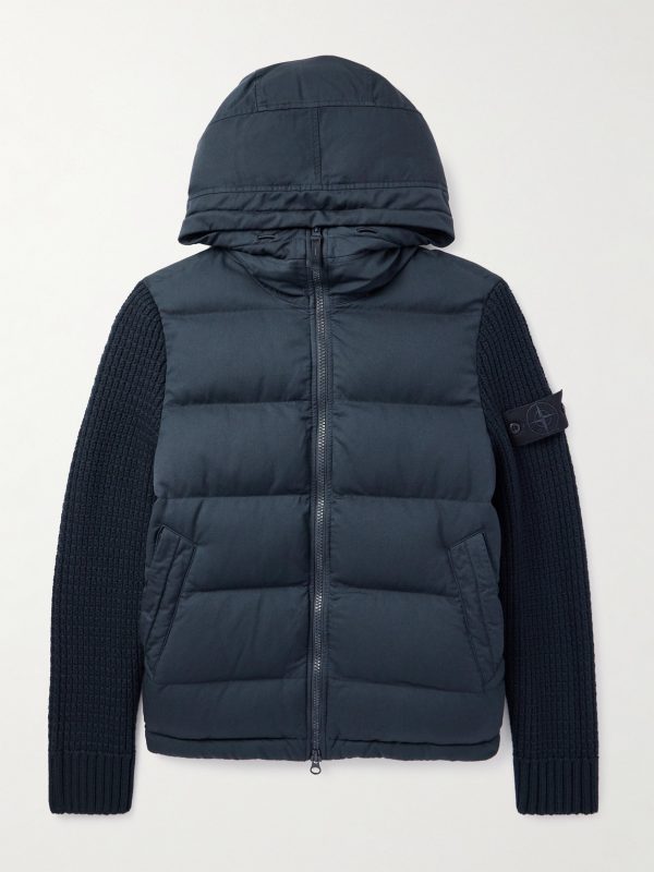 STONE ISLAND GHOST Quilted Virgin Wool-Twill Hooded Down Jacket STONE ISLAND GHOST Quilted Virgin Wool-Twill Hooded Down Jacket