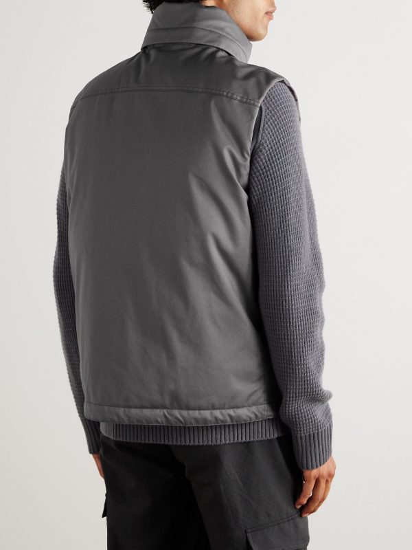 STONE ISLAND GHOST Coated Virgin Wool-Twill Down Gilet - BK
