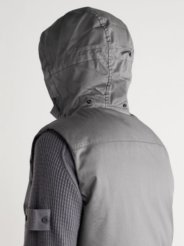 STONE ISLAND GHOST Coated Virgin Wool-Twill Down Gilet - E2