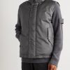 STONE ISLAND GHOST Coated Virgin Wool-Twill Down Gilet - FR