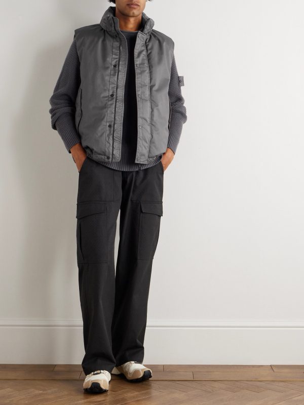 STONE ISLAND GHOST Coated Virgin Wool-Twill Down Gilet - OU