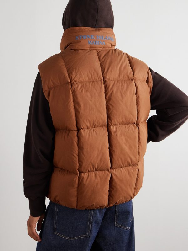 Marina Quilted Padded Cotton-Blend Tela Down Gilet - BK Marina Quilted Padded Cotton-Blend Tela Down Gilet - BK