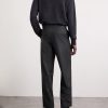 Ottis Straight-Leg Virgin Wool-Flannel Trousers - BK Ottis Straight-Leg Virgin Wool-Flannel Trousers - BK