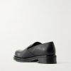 Lug Sole Slip On Leather Loafers - BK Lug Sole Slip On Leather Loafers - BK