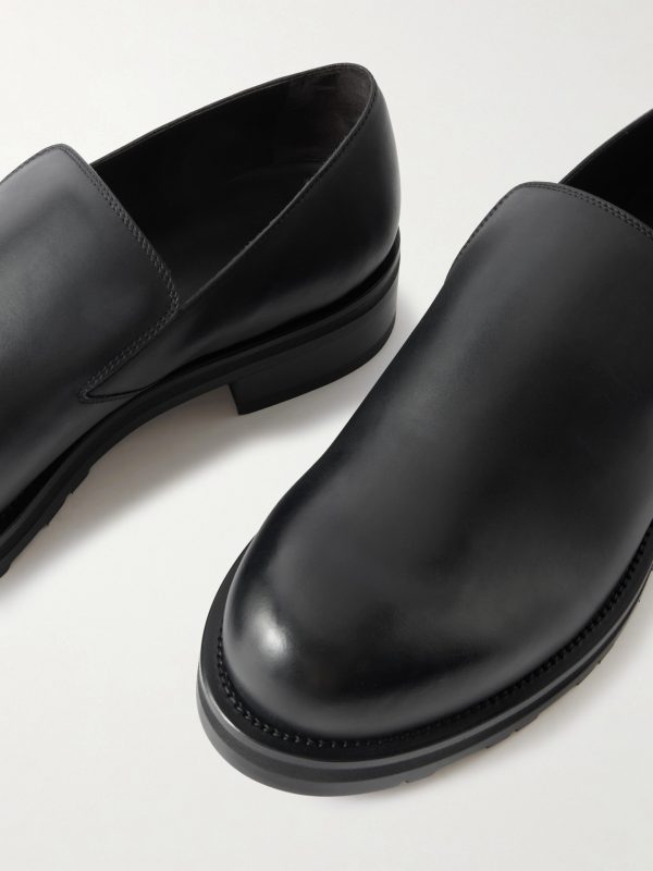 Lug Sole Slip On Leather Loafers - CU Lug Sole Slip On Leather Loafers - CU