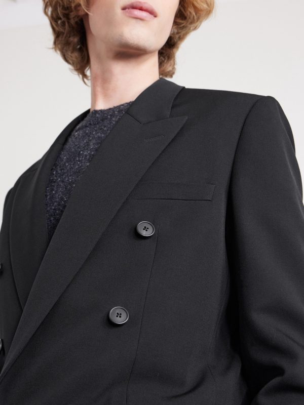 Perin Jacket Double-Breasted Wool-Gabardine Blazer - E2 Perin Jacket Double-Breasted Wool-Gabardine Blazer - E2
