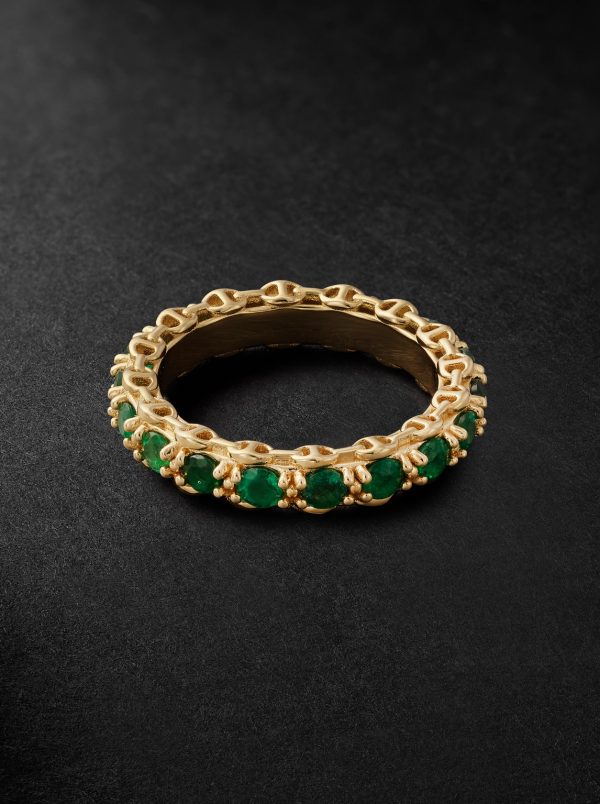 3mm Infinite 18-Karat Gold Emerald Ring - BK