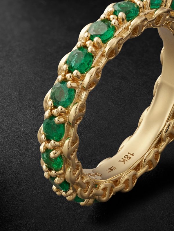 3mm Infinite 18-Karat Gold Emerald Ring - CU