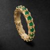 3mm Infinite 18-Karat Gold Emerald Ring