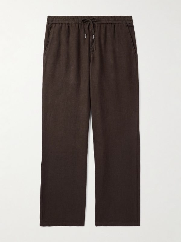 Edward Straight-Leg Garment-Dyed Linen Drawstring Trousers Edward Straight-Leg Garment-Dyed Linen Drawstring Trousers