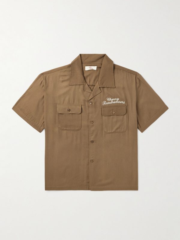 Roadrunner Camp-Collar Embroidered TENCEL™-Twill Shirt