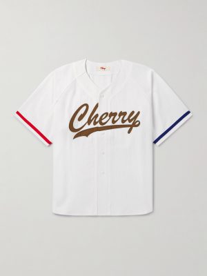 Logo-Appliquéd Striped Cotton-Twill Shirt