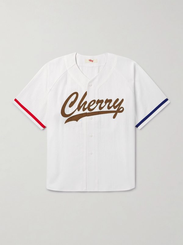 Logo-Appliquéd Striped Cotton-Twill Shirt