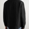 Logo-Embroidered Linen Shirt - BK