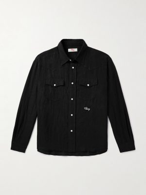 Logo-Embroidered Linen Shirt