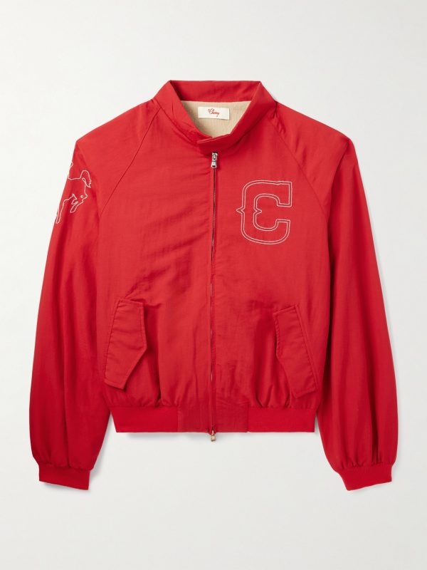 Logo-Embroidered Shell Bomber Jacket