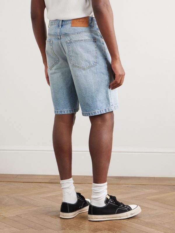 Straight-Leg Denim Shorts - BK Straight-Leg Denim Shorts - BK