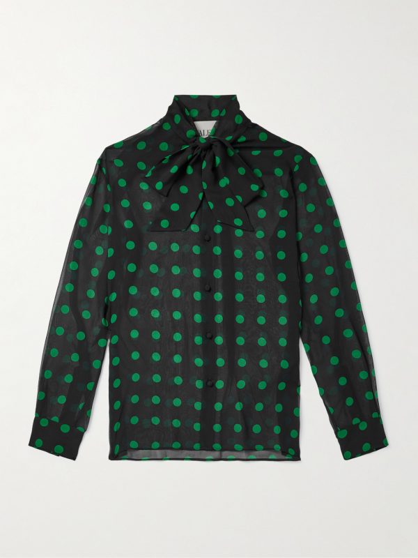 Polka-Dot Silk-Georgette Shirt Polka-Dot Silk-Georgette Shirt