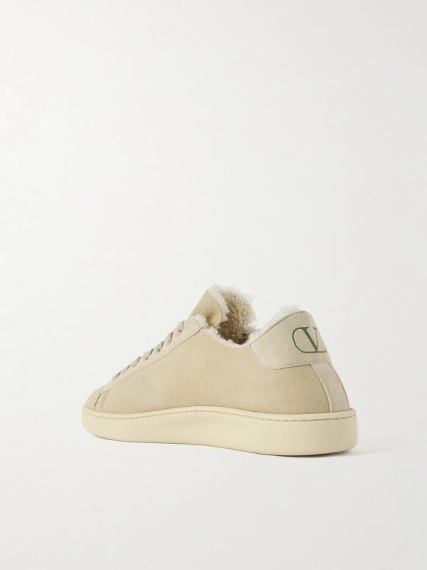 Shearling-Lined Suede Sneakers - BK Shearling-Lined Suede Sneakers - BK