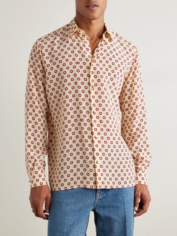 Printed Silk Crepe de Chine Shirt - FR Printed Silk Crepe de Chine Shirt - FR