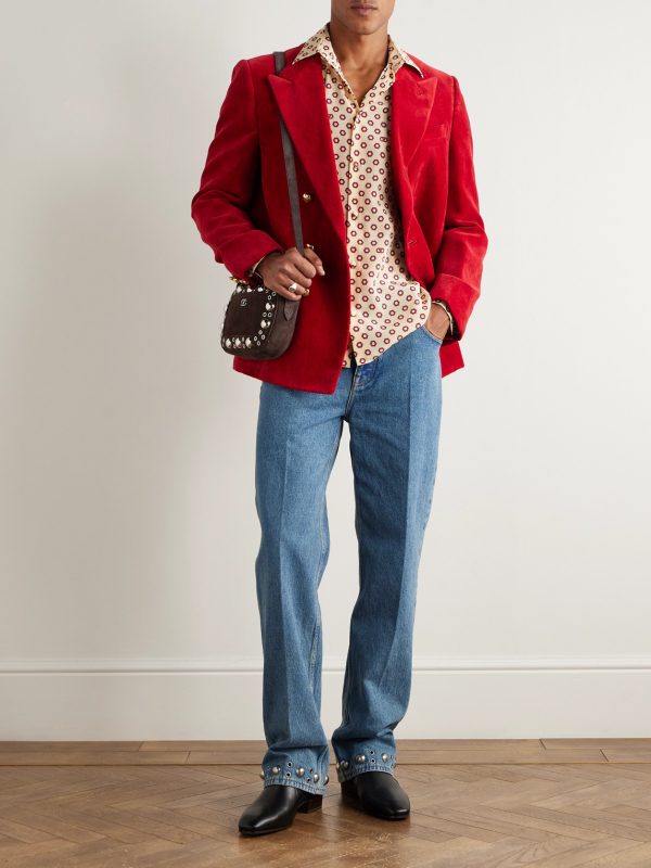Printed Silk Crepe de Chine Shirt - OU Printed Silk Crepe de Chine Shirt - OU