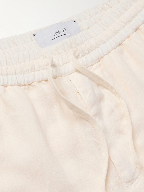 Edward Straight-Leg Garment-Dyed Linen Drawstring Trousers - E1 Edward Straight-Leg Garment-Dyed Linen Drawstring Trousers - E1