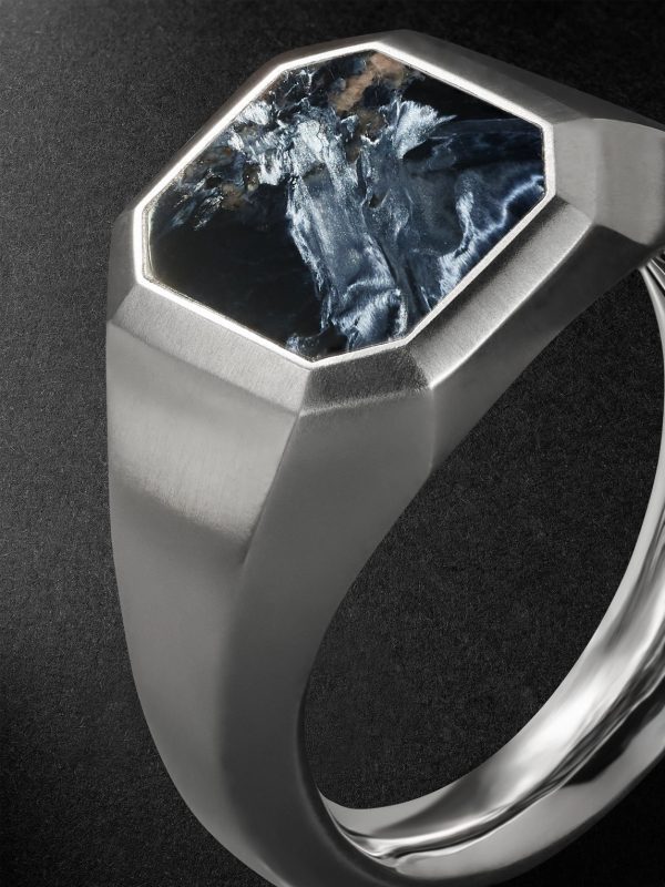 Streamline® Sterling Silver Pietersite Signet Ring - CU Streamline® Sterling Silver Pietersite Signet Ring - CU