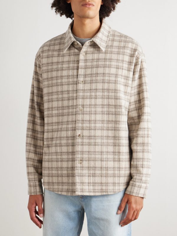 Checked Wool-Blend Flannel Overshirt - FR Checked Wool-Blend Flannel Overshirt - FR