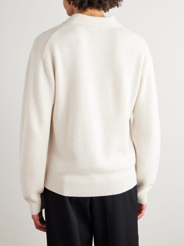 Textured Wool and Silk-Blend Polo Shirt - BK Textured Wool and Silk-Blend Polo Shirt - BK