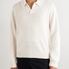 Textured Wool and Silk-Blend Polo Shirt - FR Textured Wool and Silk-Blend Polo Shirt - FR
