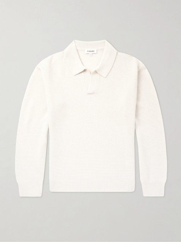 Textured Wool and Silk-Blend Polo Shirt Textured Wool and Silk-Blend Polo Shirt