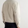 Suede-Trimmed Cotton-Canvas Jacket - BK Suede-Trimmed Cotton-Canvas Jacket - BK