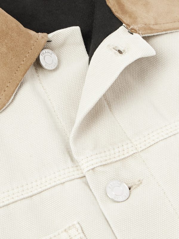 Suede-Trimmed Cotton-Canvas Jacket - CU Suede-Trimmed Cotton-Canvas Jacket - CU