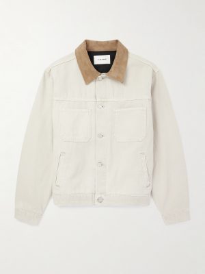 Suede-Trimmed Cotton-Canvas Jacket Suede-Trimmed Cotton-Canvas Jacket