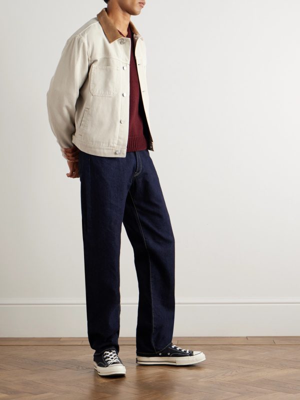 Suede-Trimmed Cotton-Canvas Jacket - OU Suede-Trimmed Cotton-Canvas Jacket - OU