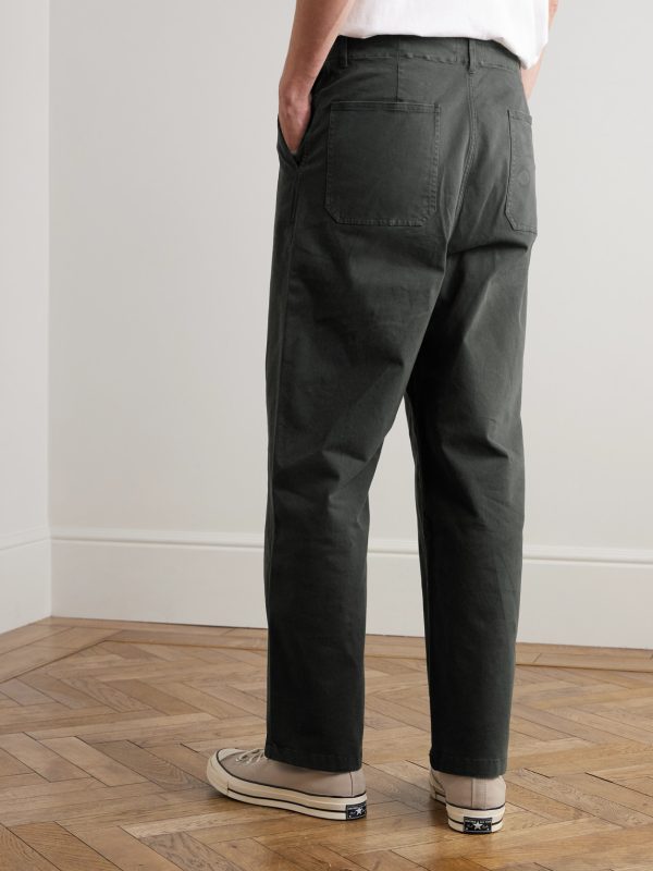 Straight-Leg Cotton-Blend Twill Chinos - BK Straight-Leg Cotton-Blend Twill Chinos - BK