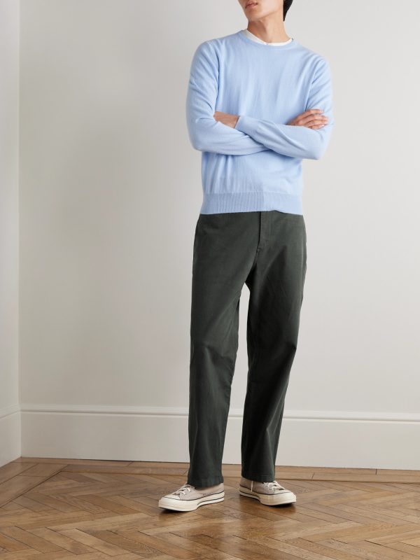 Straight-Leg Cotton-Blend Twill Chinos - OU Straight-Leg Cotton-Blend Twill Chinos - OU